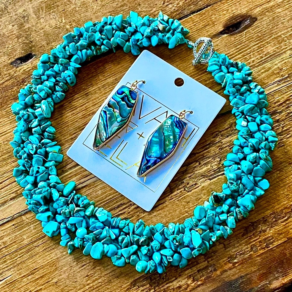 πΊπHPππΊ NWT Eye Candy LA Turquoise Collar Necklace - Picture 9 of 9